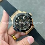 HB Factory Hublot Big Bang 301.PM.1780.RX 44mm Rose Gold Rubber Strap Arabic Numerals Black Dial