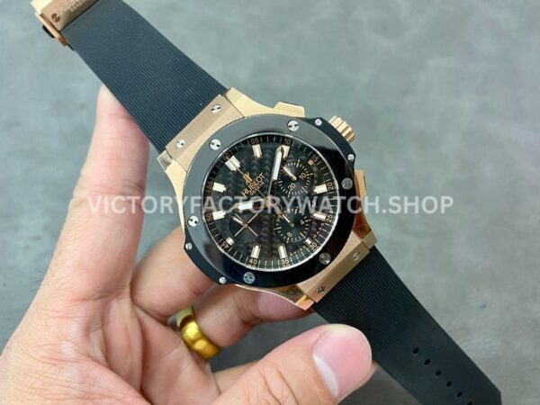 HB Factory Hublot Big Bang 301.PM.1780.RX 44mm Rose Gold Rubber Strap Arabic Numerals Black Dial