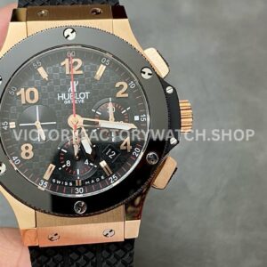 HB Factory Hublot Big Bang 301.PM.1780.RX 44mm rose gold rubber strap Arabic numerals black dial replica watch