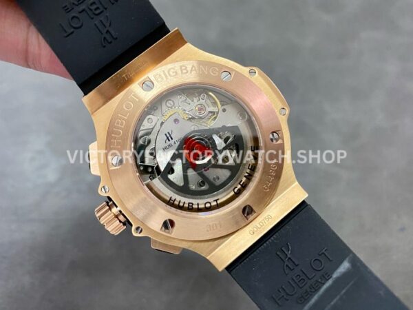 HB Factory Hublot Big Bang 301.PM.1780.RX 44mm Rose Gold Rubber Strap Arabic Numerals Black Dial