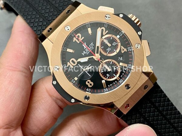 HB Factory Hublot Big Bang 301.PX.130.RX 44mm Rose Gold Rubber Strap Black Dial
