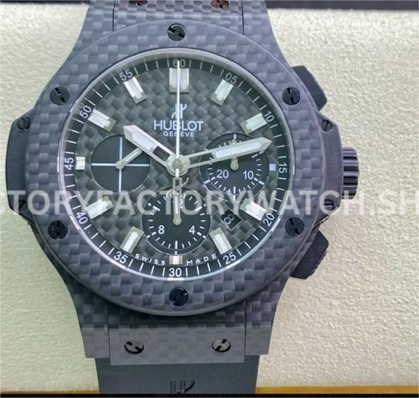 HB Factory Hublot Big Bang 301.QX.1724.RX 44mm carbon rubber strap black dial replica watch
