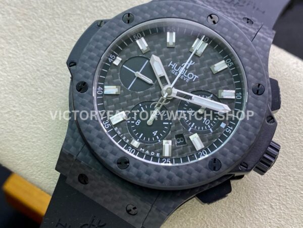 HB Factory Hublot Big Bang 301.QX.1724.RX 44mm Carbon Rubber Strap Black Dial