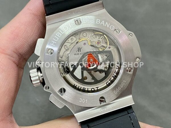 HB Factory Hublot Big Bang 301.SM.1770.LR 44mm Steel Leather Strap Ceramic Bezel Black Dial