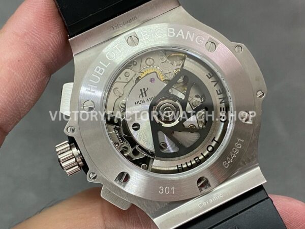 HB Factory Hublot Big Bang 301.SX.130.RX 44mm Steel Leather Strap Titanium Bezel Black Dial