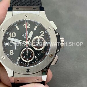 HB Factory Hublot Big Bang 301.SX.130.RX 44mm steel leather strap titanium bezel black dial replica watch