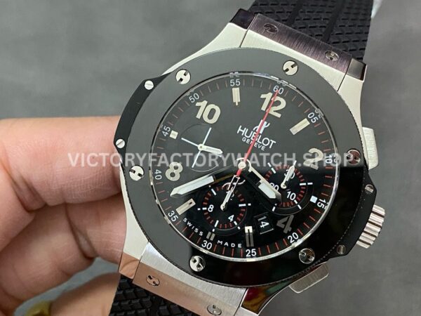 HB Factory Hublot Big Bang 301.SX.130.RX 44mm Steel Rubber Strap Ceramic Bezel Arabic Numerals Black Dial