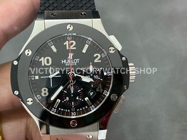 HB Factory Hublot Big Bang 301.SX.130.RX 44mm steel rubber strap ceramic bezel Arabic numerals black dial replica watch