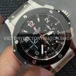 HB Factory Hublot Big Bang 301.SX.130.RX 44mm Steel Rubber Strap Ceramic Bezel Arabic Numerals Black Dial