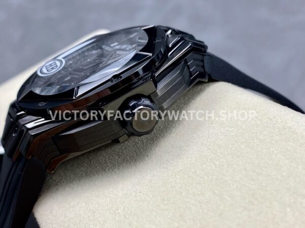 HB Factory Hublot Big Bang Sang Bleu 418.CX.1114.RX.MXM20 45mm Ceramic Black Rubber Strap Grey Needle Skeletonized Black Dial