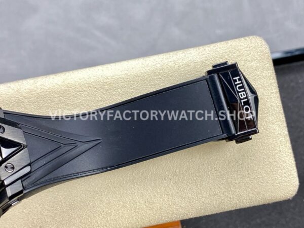 HB Factory Hublot Big Bang Sang Bleu 418.CX.1114.RX.MXM20 45mm Ceramic Black Rubber Strap Grey Needle Skeletonized Black Dial