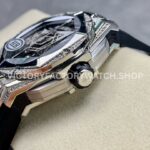 HB Factory Hublot Big Bang Sang Bleu 418.NX.1107.RX.1604.MXM20 45mm Titanium Diamond Black Rubber Strap Skeletonized Black Dial