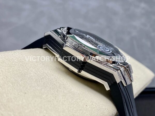 HB Factory Hublot Big Bang Sang Bleu 418.NX.1107.RX.1604.MXM20 45mm Titanium Diamond Black Rubber Strap Skeletonized Black Dial