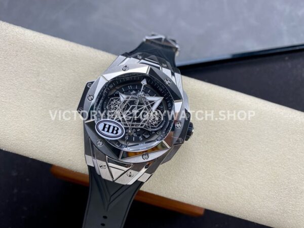 HB Factory Hublot Big Bang Sang Bleu 418.NX.1107.RX.MXM19 45mm Titanium Black Rubber Strap Skeletonized Black Dial
