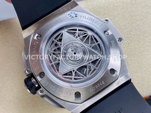 HB Factory Hublot Big Bang Sang Bleu 418.NX.1107.RX.MXM19 45mm Titanium Black Rubber Strap Skeletonized Black Dial