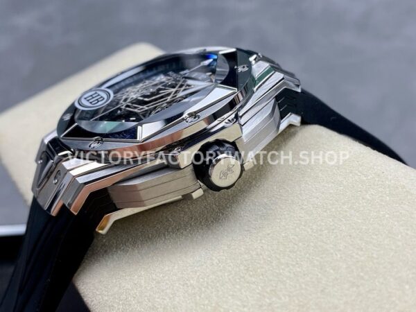 HB Factory Hublot Big Bang Sang Bleu 418.NX.1107.RX.MXM19 45mm Titanium Black Rubber Strap Skeletonized Black Dial