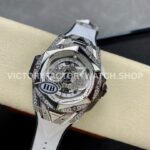 HB Factory Hublot Big Bang Sang Bleu 418.NX.2001.RX.1604.MXM20 45mm Titanium Diamond White Rubber Strap Skeletonized White Dial