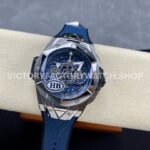 HB Factory Hublot Big Bang Sang Bleu 418.NX.2001.RX.MXM20 45mm Titanium Blue Rubber Strap Skeletonized Blue Dial