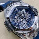 HB Factory Hublot Big Bang Sang Bleu 418.NX.2001.RX.MXM20 45mm Titanium Blue Rubber Strap Skeletonized Blue Dial