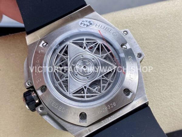 HB Factory Hublot Big Bang Sang Bleu 418.NX.2001.RX.MXM20 45mm Titanium Blue Rubber Strap Skeletonized Blue Dial