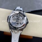 HB Factory Hublot Big Bang Sang Bleu 418.NX.2001.RX.MXM20 45mm Titanium White Rubber Strap Skeletonized White Dial