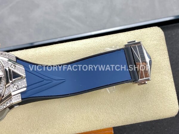 HB Factory Hublot Big Bang Sang Bleu 418.NX.5107.RX.1604.MXM20 45mm Titanium Diamond Blue Rubber Strap Skeletonized Blue Dial