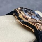 HB Factory Hublot Big Bang Sang Bleu 418.OX.1108.RX.MXM19 45mm Rose Gold Black Rubber Strap Skeletonized Black Dial