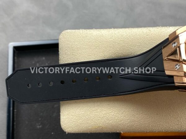 HB Factory Hublot Big Bang Sang Bleu 418.OX.1108.RX.MXM19 45mm Rose Gold Black Rubber Strap Skeletonized Black Dial