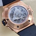 HB Factory Hublot Big Bang Sang Bleu 418.OX.2001.RX.1604.MXM20 45mm Rose Gold Diamond White Rubber Strap Skeletonized White Dial