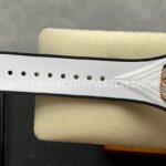 HB Factory Hublot Big Bang Sang Bleu 418.OX.2001.RX.1604.MXM20 45mm Rose Gold Diamond White Rubber Strap Skeletonized White Dial