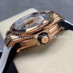 HB Factory Hublot Big Bang Sang Bleu 418.OX.2001.RX.MXM20 45mm Rose Gold White Rubber Strap Skeletonized White Dial