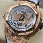 HB Factory Hublot Big Bang Sang Bleu 418.OX.2001.RX.MXM20 45mm Rose Gold White Rubber Strap Skeletonized White Dial