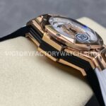 HB Factory Hublot Big Bang Sang Bleu 418.OX.2001.RX.MXM20 45mm Rose Gold White Rubber Strap Skeletonized White Dial