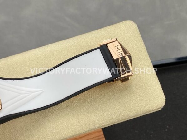 HB Factory Hublot Big Bang Sang Bleu 418.OX.2001.RX.MXM20 45mm Rose Gold White Rubber Strap Skeletonized White Dial