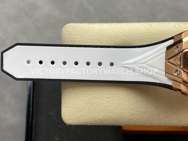 HB Factory Hublot Big Bang Sang Bleu 418.OX.2001.RX.MXM20 45mm Rose Gold White Rubber Strap Skeletonized White Dial