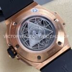 HB Factory Hublot Big Bang Sang Bleu 418.OX.5108.RX.1604.MXM20 45mm Rose Gold Diamond Blue Rubber Strap Skeletonized Blue Dial