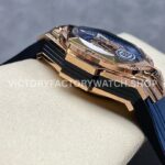 HB Factory Hublot Big Bang Sang Bleu 418.OX.5108.RX.1604.MXM20 45mm Rose Gold Diamond Blue Rubber Strap Skeletonized Blue Dial