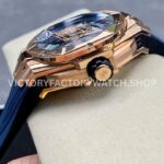 HB Factory Hublot Big Bang Sang Bleu 418.OX.5108.RX.MXM20 45mm Rose Gold Blue Rubber Strap Skeletonized Blue Dial