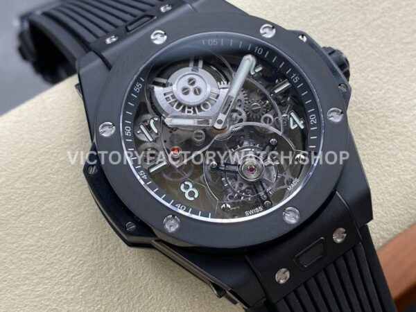 HB Factory Hublot Big Bang Tourbillon 419.CI.0170.RX 45mm Ceramic Rubber StrapSuper Clone Watch Arabic Numerals Skeletonized Dial