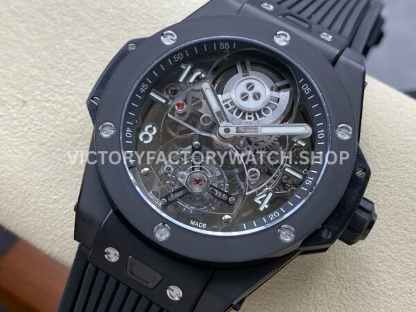HB Factory Hublot Big Bang Tourbillon 419.CI.0170.RX 45mm Ceramic Rubber StrapSuper Clone Watch Arabic Numerals Skeletonized Dial