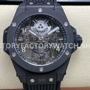 HB Factory Hublot Big Bang Tourbillon 419.CI.0170.RX 45mm ceramic rubber strap Arabic numerals skeletonized dial replica watch