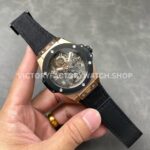 HB Factory Hublot Big Bang Tourbillon 429.NS.0170.RX.YOS 45mm Rose Gold Canvas Strap Ceramic Bezel Arabic Numerals Skeletonized Dial