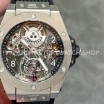 HB Factory Hublot Big Bang Tourbillon 429.NS.0170.RX.Y0S 45mm titanium rubber strap titanium bezel skeletonized dial replica watch