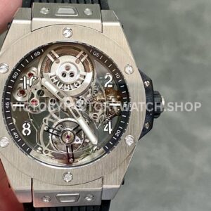 HB Factory Hublot Big Bang Tourbillon 429.NS.0170.RX.Y0S 45mm titanium rubber strap titanium bezel skeletonized dial replica watch