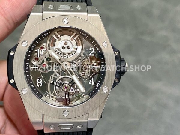 HB Factory Hublot Big Bang Tourbillon 429.NS.0170.RX.Y0S 45mm titanium rubber strap titanium bezel skeletonized dial replica watch
