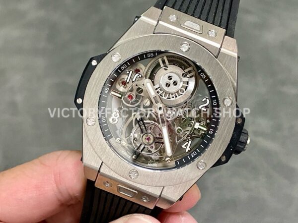HB Factory Hublot Big Bang Tourbillon 429.NS.0170.RX.YOS 45mm Titanium Rubber Strap Titanium Bezel Arabic Numerals Skeletonized Dial