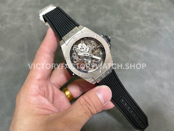 HB Factory Hublot Big Bang Tourbillon 429.NS.0170.RX.YOS 45mm Titanium Rubber Strap Titanium Bezel Arabic Numerals Skeletonized Dial