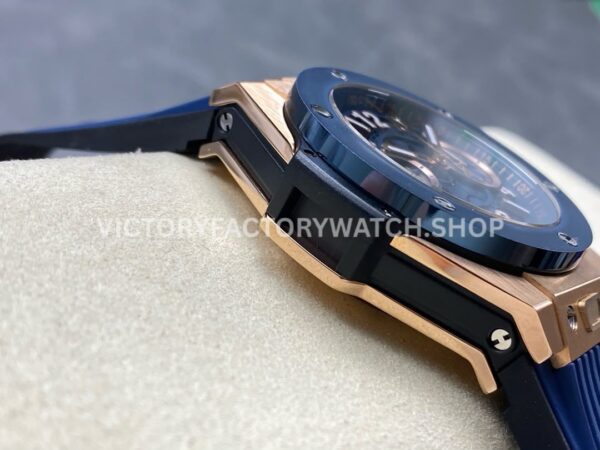 HB Factory Hublot Big Bang Unico 421.OL.5180.RX 45mm Rose Gold Rubber Strap Skeletonized Blue Dial
