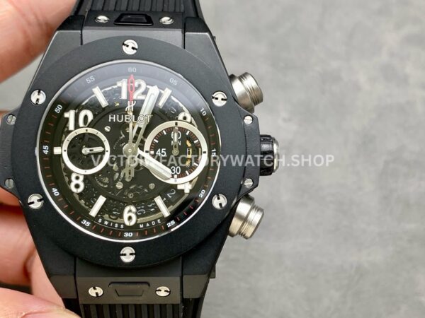 HB Factory Hublot Big Bang Unico 411.CI.1170.RX 45mm black ceramic black rubber strap black skeletonized dial replica watch
