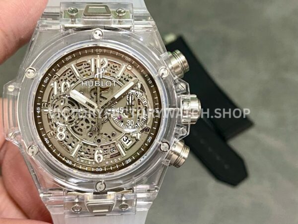 HB Factory Hublot Big Bang Unico 411.JX.4802.RT 45mm synthetic crystal rubber strap skeletonized dial replica watch